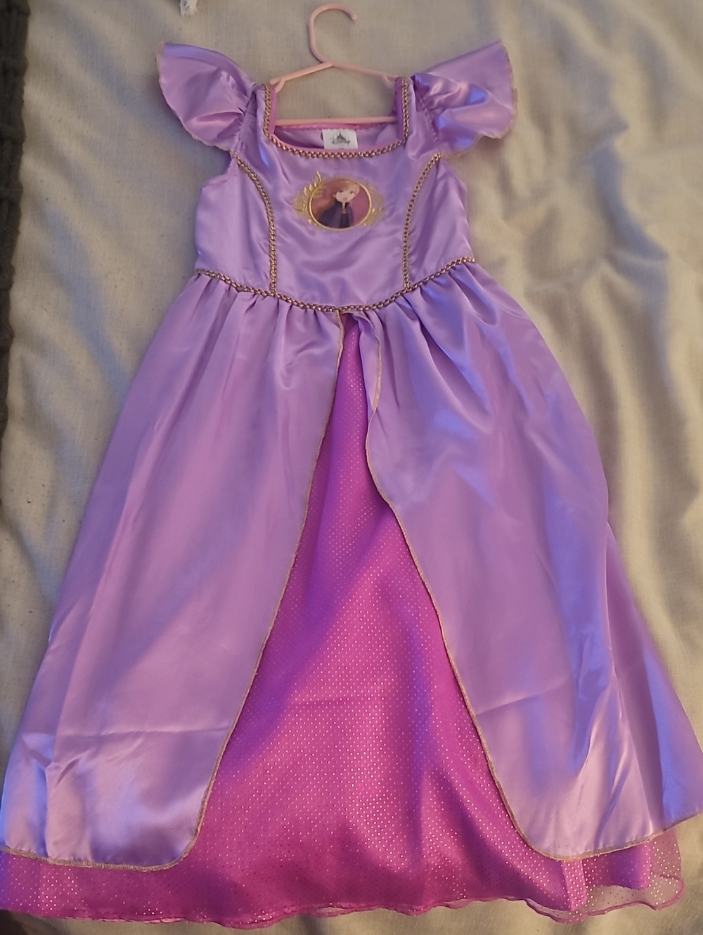 Authentic Disney Lavender & Gold Princess Elsa Frozen Costume Or Nightgown 5/6